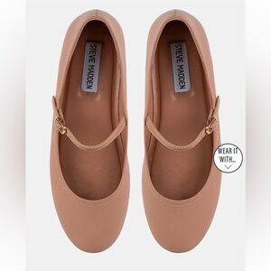 Steve Madden Beige Strap Flats